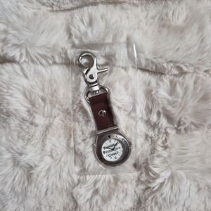 Golf Magazine Watch Clip On Golf Bag Watch Pocket Watch Silver Tone Brown New ✨️